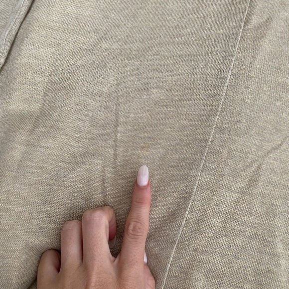 Adam Lippes- Gold Metallic Linen and Silk Cardigan Sweater - Picture 11 of 11